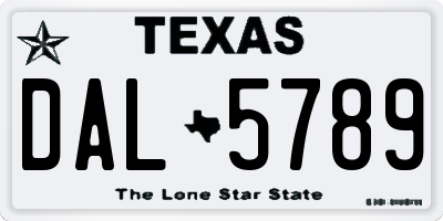 TX license plate DAL5789