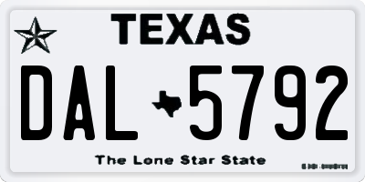 TX license plate DAL5792