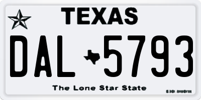 TX license plate DAL5793