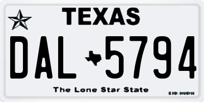 TX license plate DAL5794
