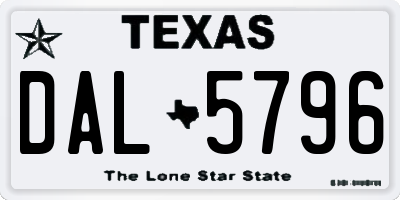 TX license plate DAL5796