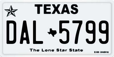 TX license plate DAL5799