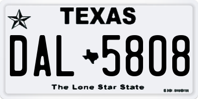 TX license plate DAL5808