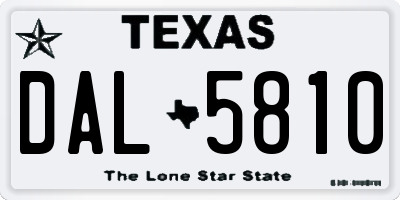 TX license plate DAL5810