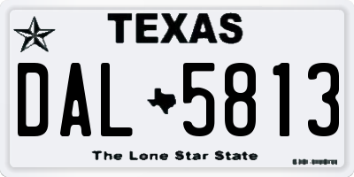 TX license plate DAL5813