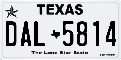 TX license plate DAL5814