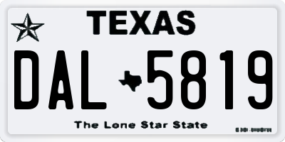 TX license plate DAL5819