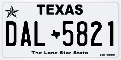 TX license plate DAL5821