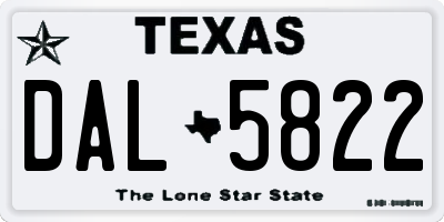 TX license plate DAL5822