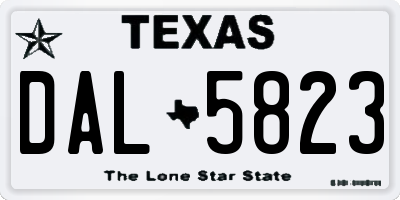 TX license plate DAL5823