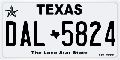 TX license plate DAL5824