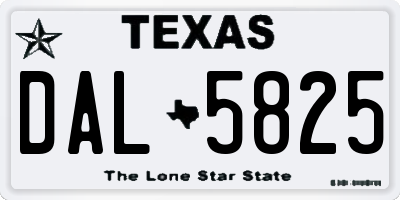 TX license plate DAL5825