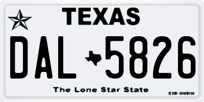TX license plate DAL5826