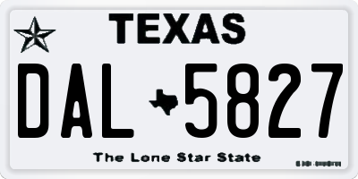 TX license plate DAL5827