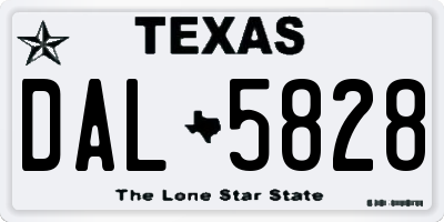TX license plate DAL5828