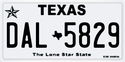 TX license plate DAL5829