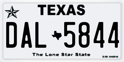 TX license plate DAL5844