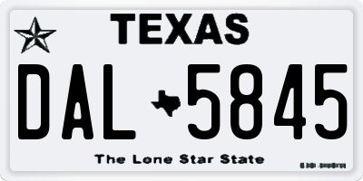 TX license plate DAL5845