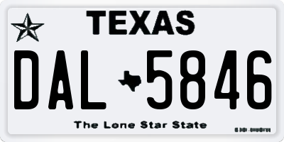 TX license plate DAL5846