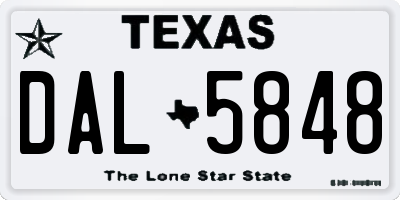 TX license plate DAL5848