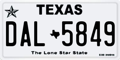 TX license plate DAL5849