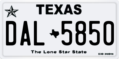 TX license plate DAL5850
