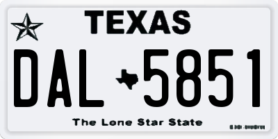TX license plate DAL5851