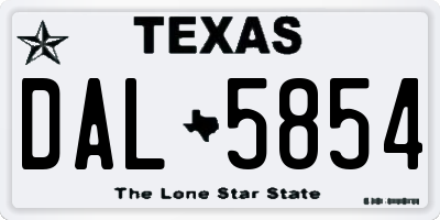 TX license plate DAL5854