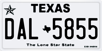 TX license plate DAL5855