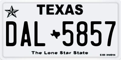 TX license plate DAL5857