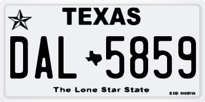 TX license plate DAL5859