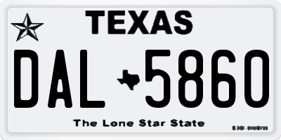 TX license plate DAL5860