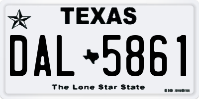 TX license plate DAL5861