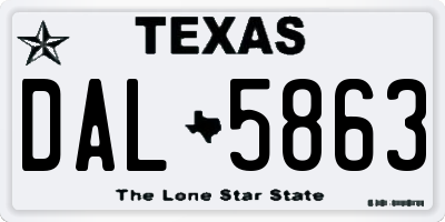 TX license plate DAL5863