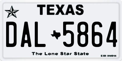 TX license plate DAL5864