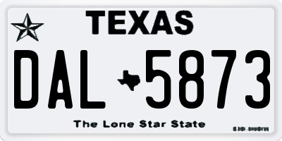 TX license plate DAL5873