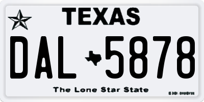 TX license plate DAL5878