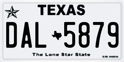 TX license plate DAL5879