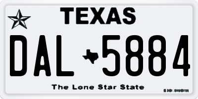 TX license plate DAL5884