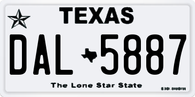 TX license plate DAL5887