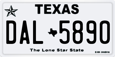 TX license plate DAL5890