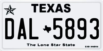 TX license plate DAL5893