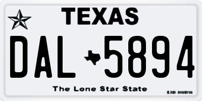 TX license plate DAL5894