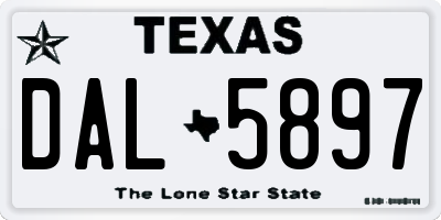 TX license plate DAL5897