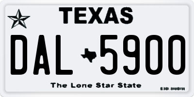 TX license plate DAL5900