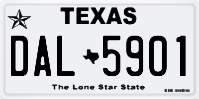 TX license plate DAL5901
