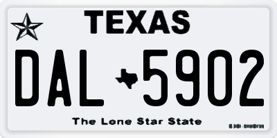 TX license plate DAL5902
