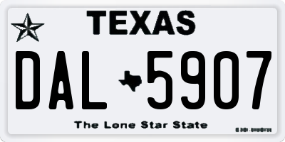 TX license plate DAL5907