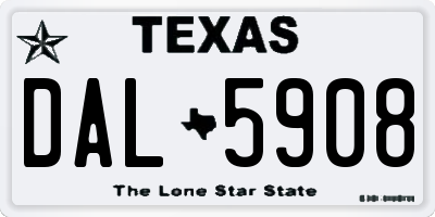 TX license plate DAL5908