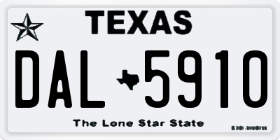 TX license plate DAL5910